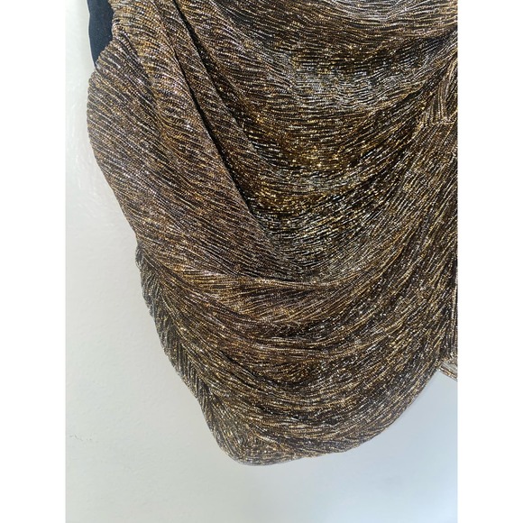 ZARA cute gold ruffled crop top size small 0074 - Picture 6 of 10